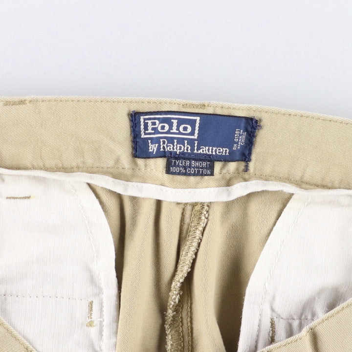 Ralph Lauren POLO by Ralph Lauren TYLER SHORT Two-pleat chino shorts, short pants, men's size W34 cotton Beige type Vintage Second Hand