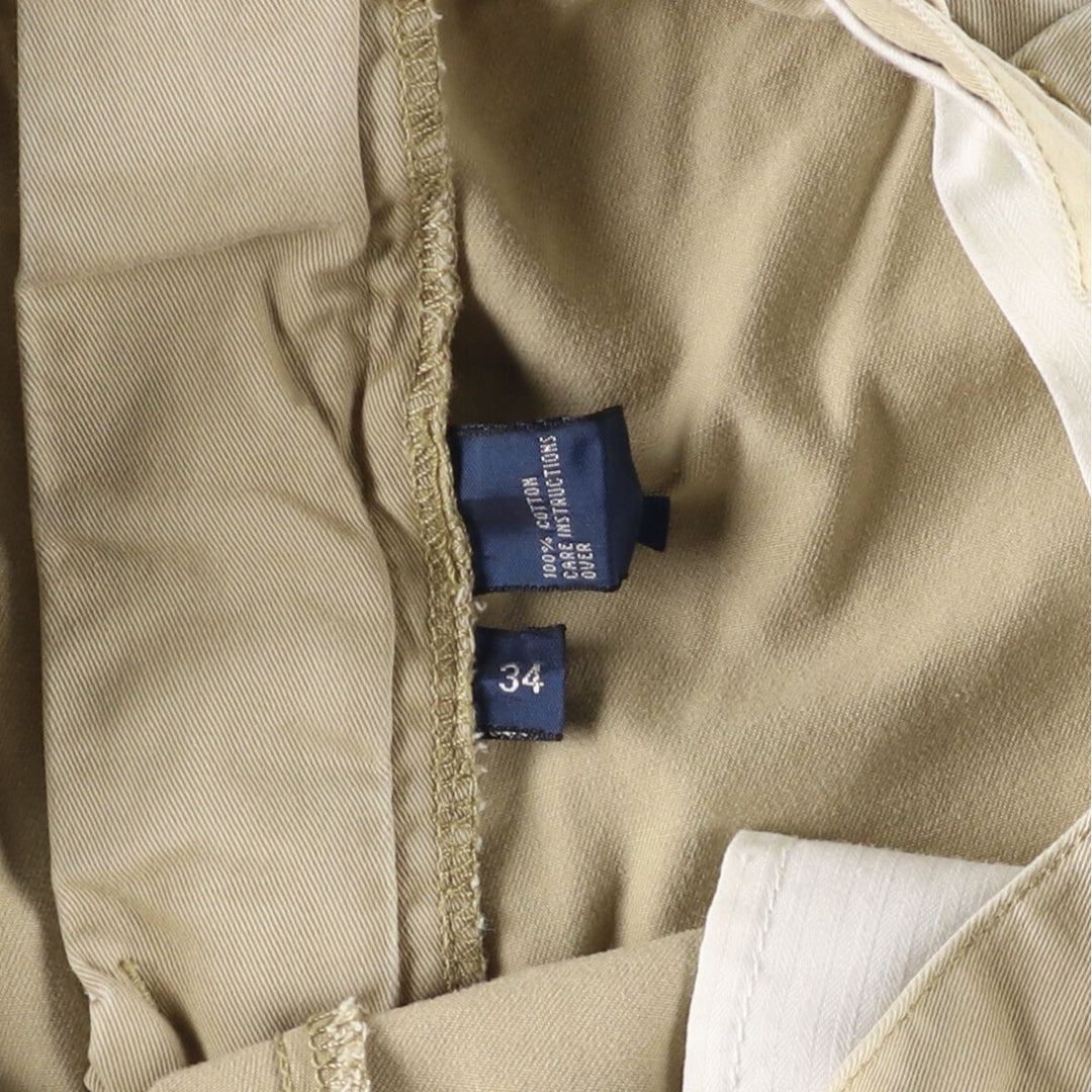 Ralph Lauren POLO by Ralph Lauren TYLER SHORT Two-pleat chino shorts, short pants, men's size W34 cotton Beige type Vintage Second Hand