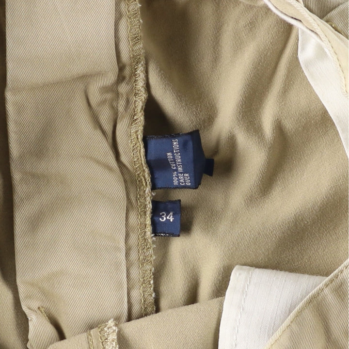 Ralph Lauren POLO by Ralph Lauren TYLER SHORT Two-pleat chino shorts, short pants, men's size W34 cotton Beige type Vintage Second Hand
