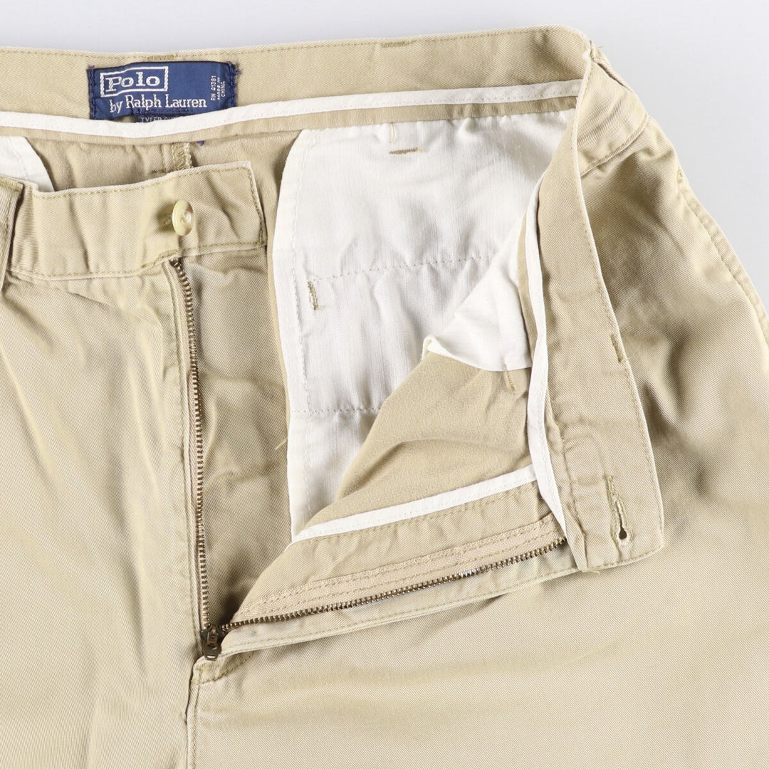 Ralph Lauren POLO by Ralph Lauren TYLER SHORT Two-pleat chino shorts, short pants, men's size W34 cotton Beige type Vintage Second Hand