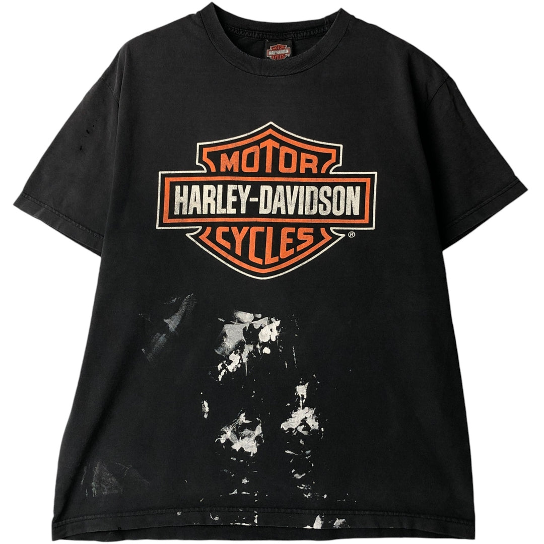 Vintage Harley-Davidson Motorcycle Paint Bike T-Shirt, Men's Size Large unclear black type Vintage Second Hand