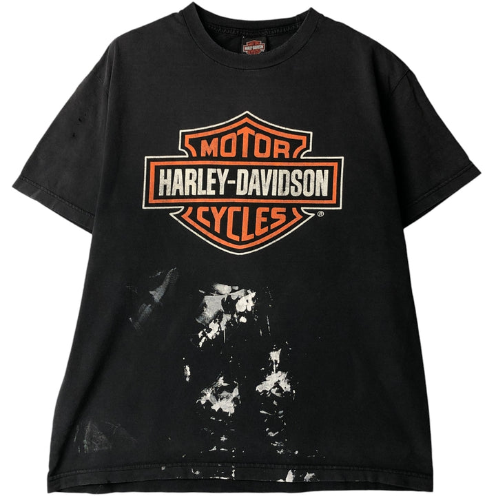 Vintage Harley-Davidson Motorcycle Paint Bike T-Shirt, Men's Size Large unclear black type Vintage Second Hand