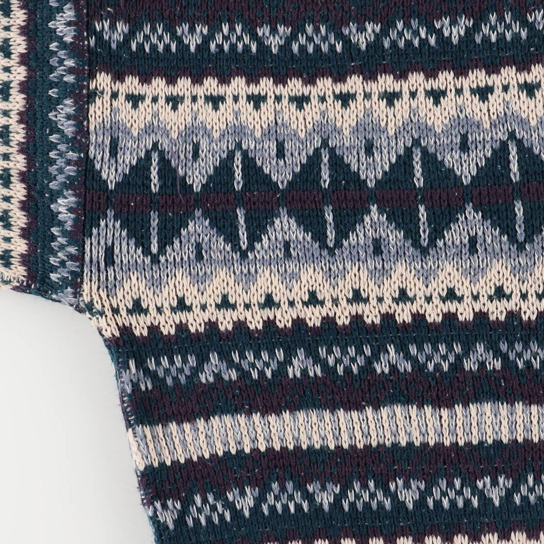 ESTATE All-Over Print Acrylic Knit Sweater, Men's Size M acrylic Blue type light blue Vintage Second Hand