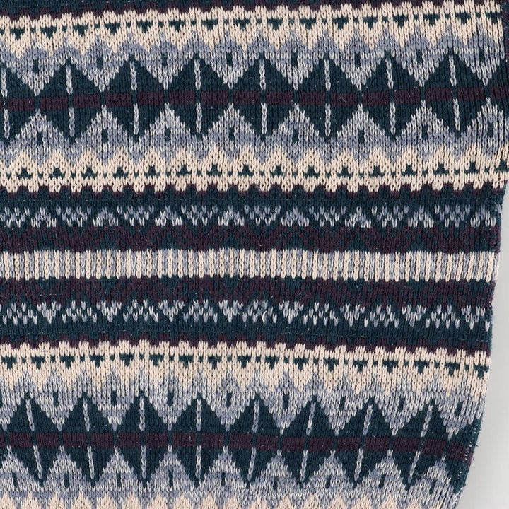 ESTATE All-Over Print Acrylic Knit Sweater, Men's Size M acrylic Blue type light blue Vintage Second Hand