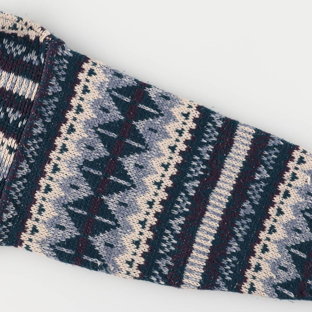 ESTATE All-Over Print Acrylic Knit Sweater, Men's Size M acrylic Blue type light blue Vintage Second Hand