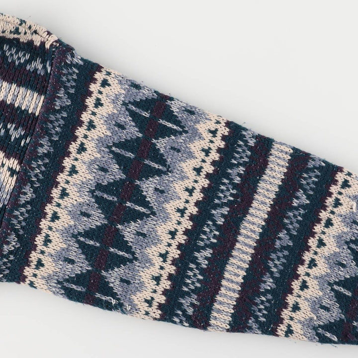 ESTATE All-Over Print Acrylic Knit Sweater, Men's Size M acrylic Blue type light blue Vintage Second Hand