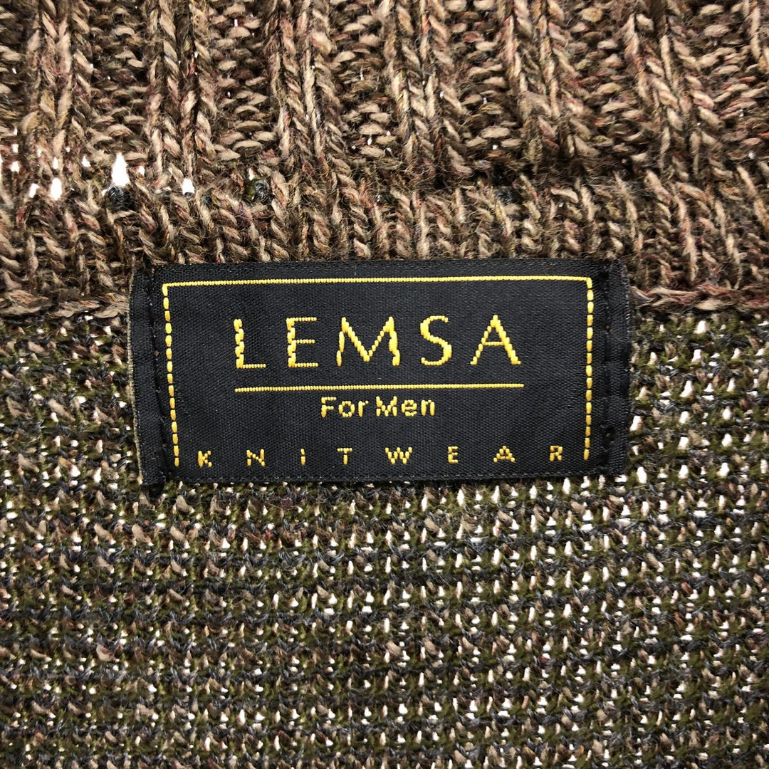 LEMSA Turtleneck Acrylic Knit Sweater, Made in Spain, Men's Size XL acrylic brown type Vintage Second Hand
