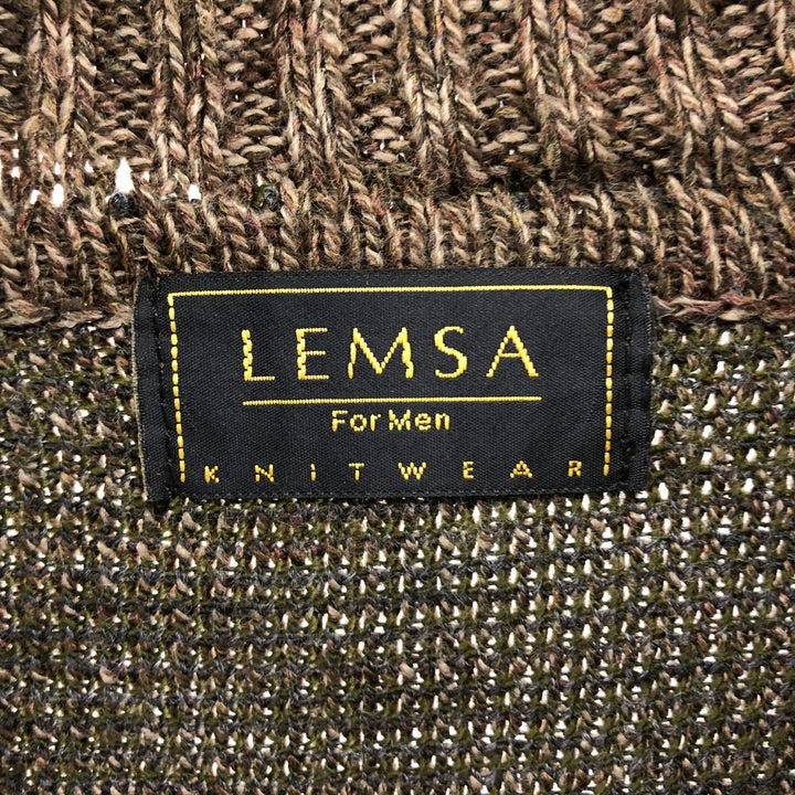 LEMSA Turtleneck Acrylic Knit Sweater, Made in Spain, Men's Size XL acrylic brown type Vintage Second Hand