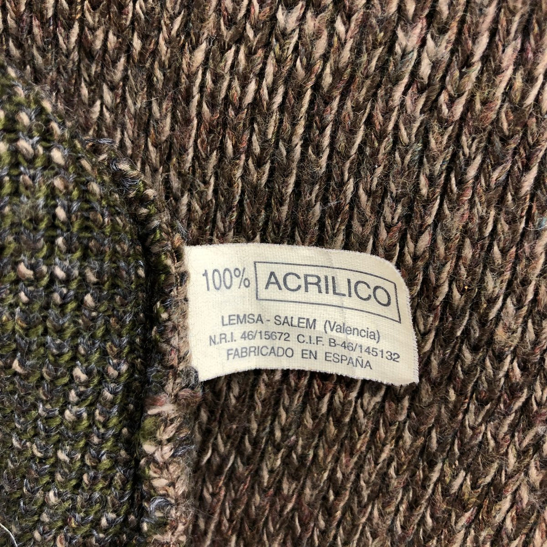 LEMSA Turtleneck Acrylic Knit Sweater, Made in Spain, Men's Size XL acrylic brown type Vintage Second Hand