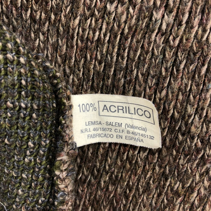 LEMSA Turtleneck Acrylic Knit Sweater, Made in Spain, Men's Size XL acrylic brown type Vintage Second Hand
