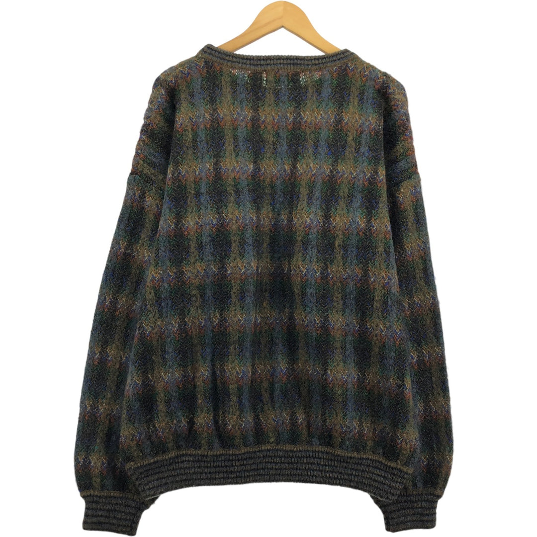 Craft and Barrow all-over print acrylic knit sweater, men's size XL acrylic Beige type Vintage Second Hand