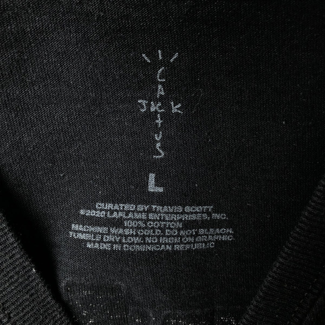 Cactus Jack Travis Scott Rap T-Shirt, Men's Size L cotton black type Vintage Second Hand