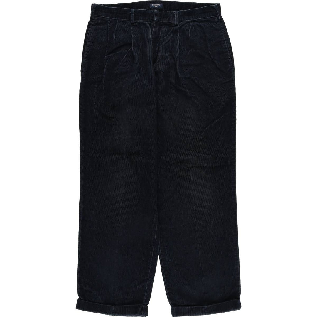 Dockers Two-pleat Corduroy Pants, Men's, Size W34 cotton navy blue type Vintage Second Hand