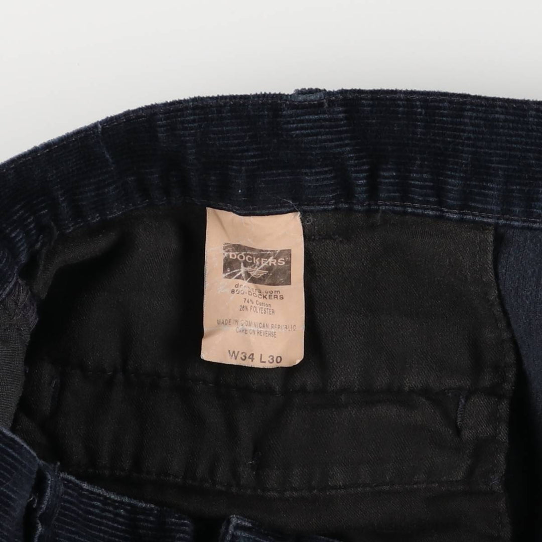 Dockers Two-pleat Corduroy Pants, Men's, Size W34 cotton navy blue type Vintage Second Hand