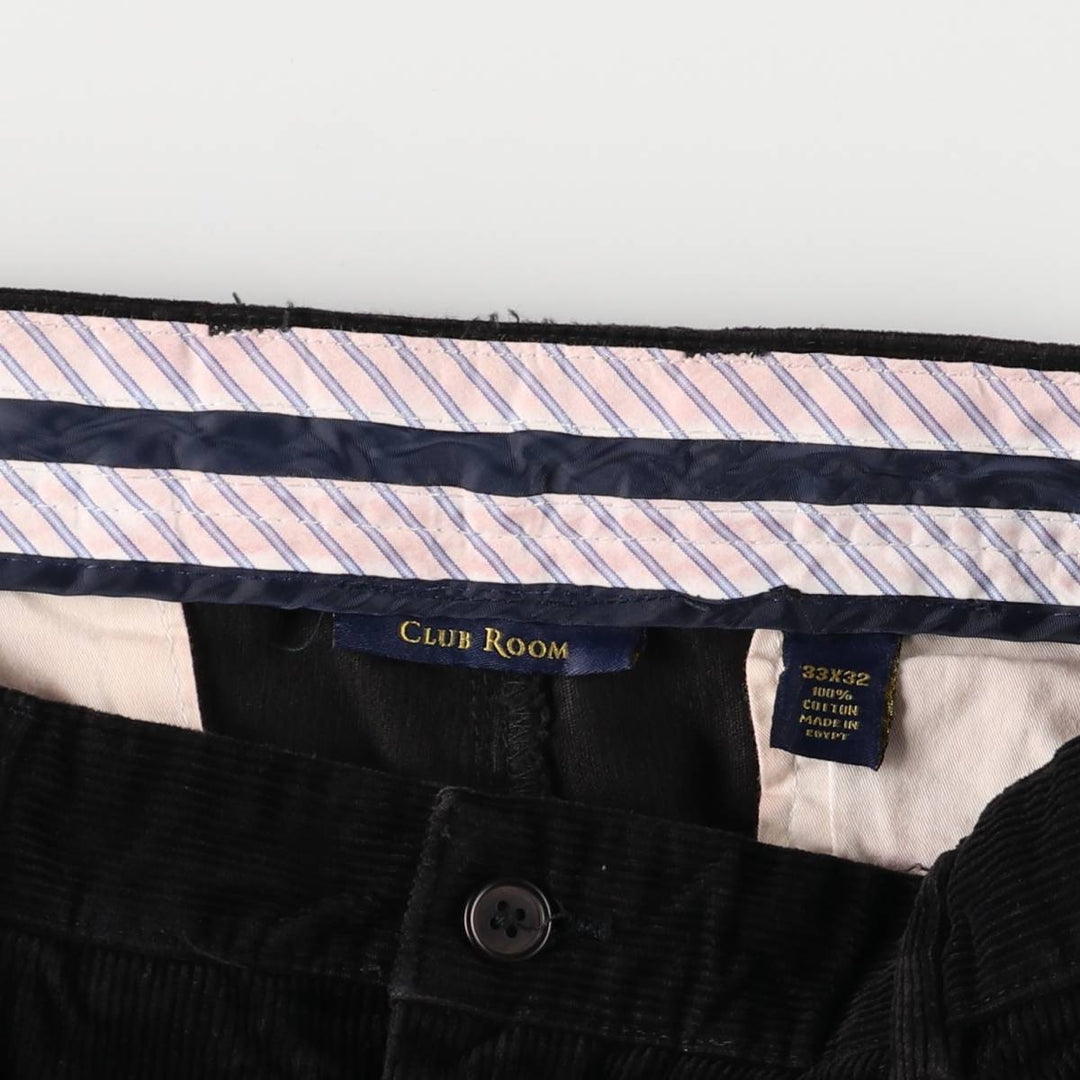 CLUB ROOM Two-pleat Corduroy Pants Men's Size W31 cotton black type Vintage Second Hand