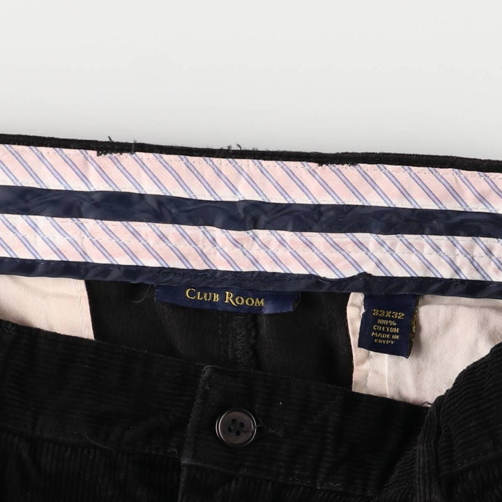 CLUB ROOM Two-pleat Corduroy Pants Men's Size W31 cotton black type Vintage Second Hand