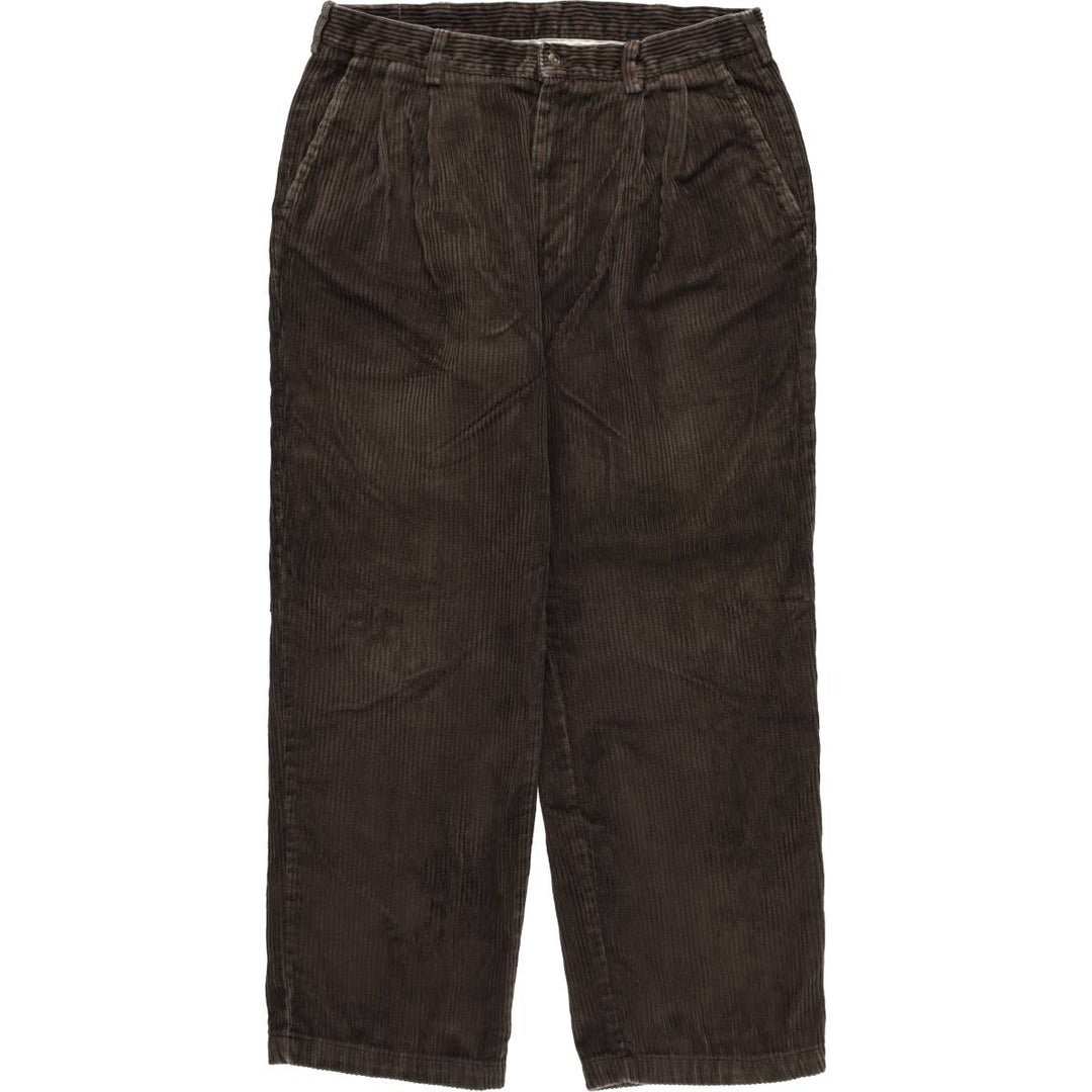 Haggar Black Label Two-pleat Corduroy Pants, Men's Size W33 unclear brown type Vintage Second Hand