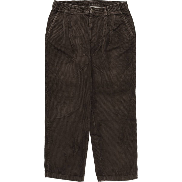 Haggar Black Label Two-pleat Corduroy Pants, Men's Size W33 unclear brown type Vintage Second Hand