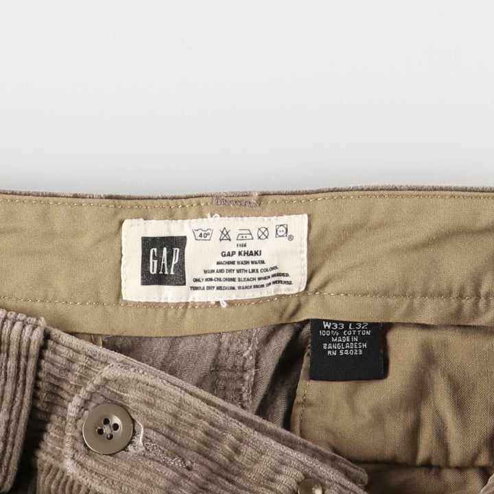 GAP Men's Corduroy Pants (Size W32) cotton Khaki type Vintage Second Hand