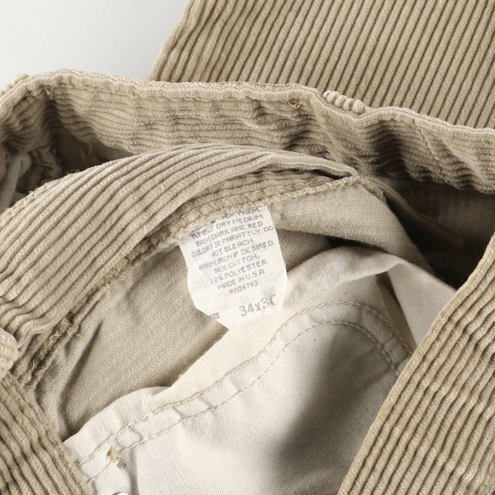 Vintage Lee Genuine Jeans corduroy pants, made in the USA cotton Beige type Vintage Second Hand