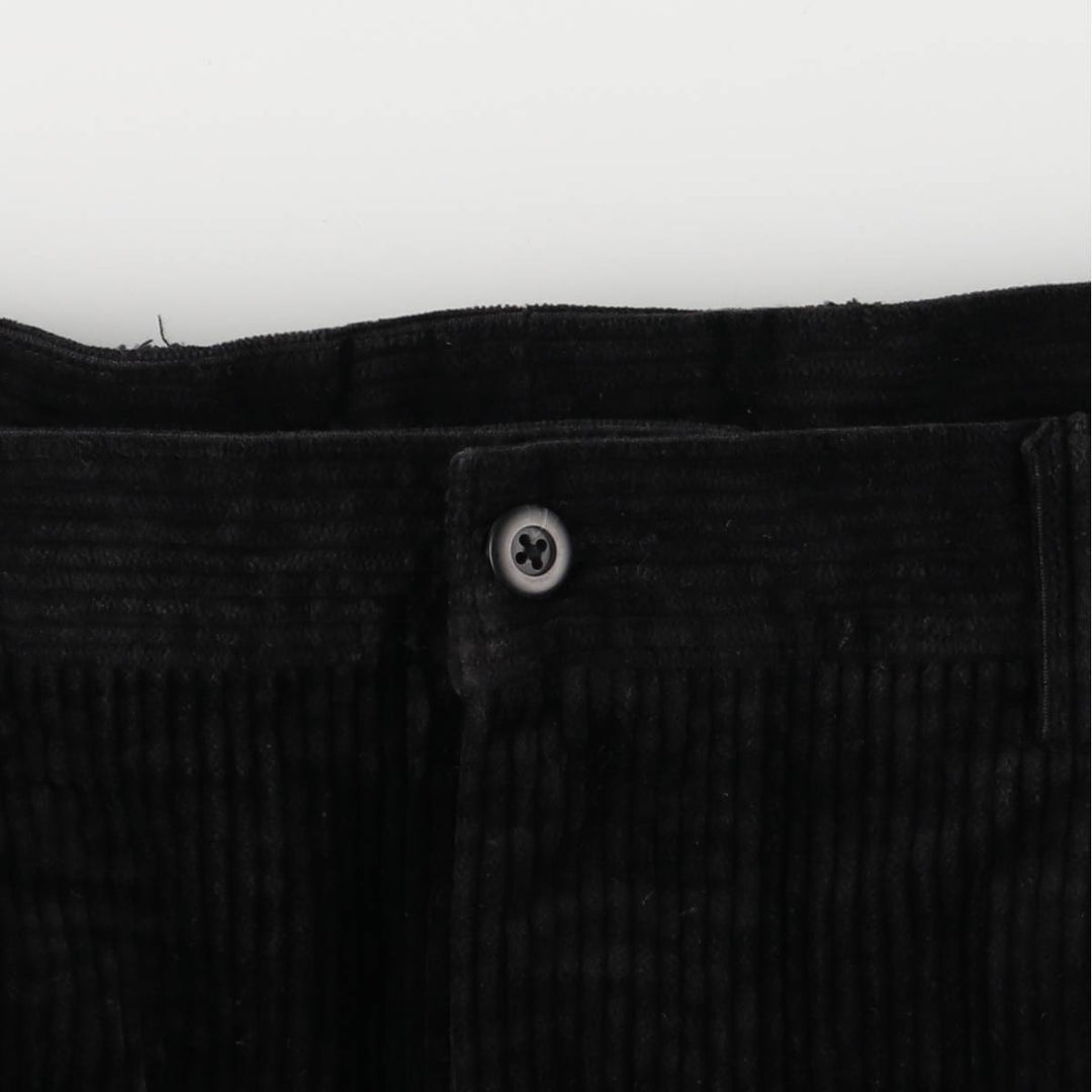 JOSEPH ABBOUD Two-pleat Corduroy Pants, Men's, Size W31 cotton black type Vintage Second Hand