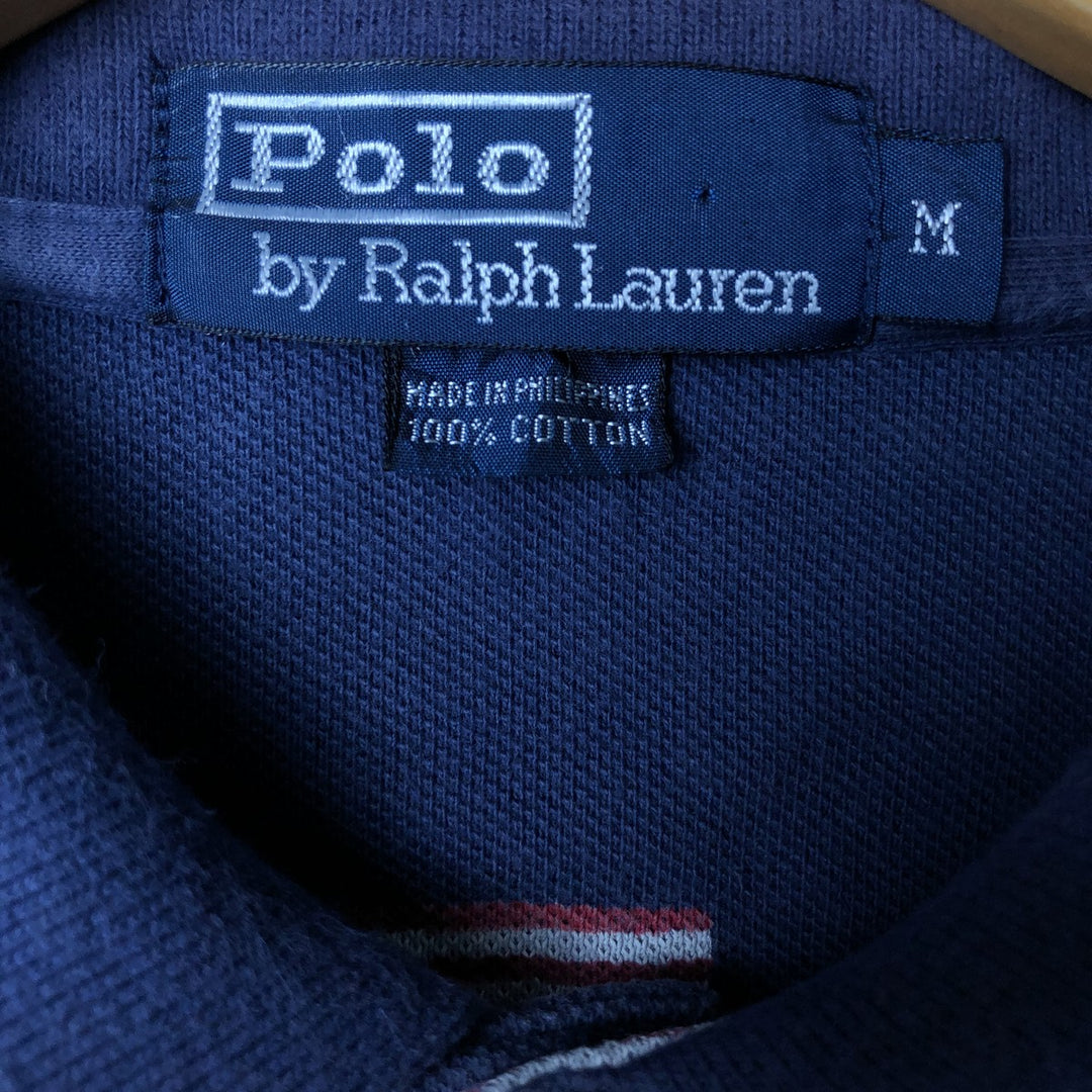 Ralph Lauren POLO by Ralph Lauren Stars and Stripes Short Sleeve Polo Shirt, Men's Size Medium cotton navy blue type Vintage Second Hand