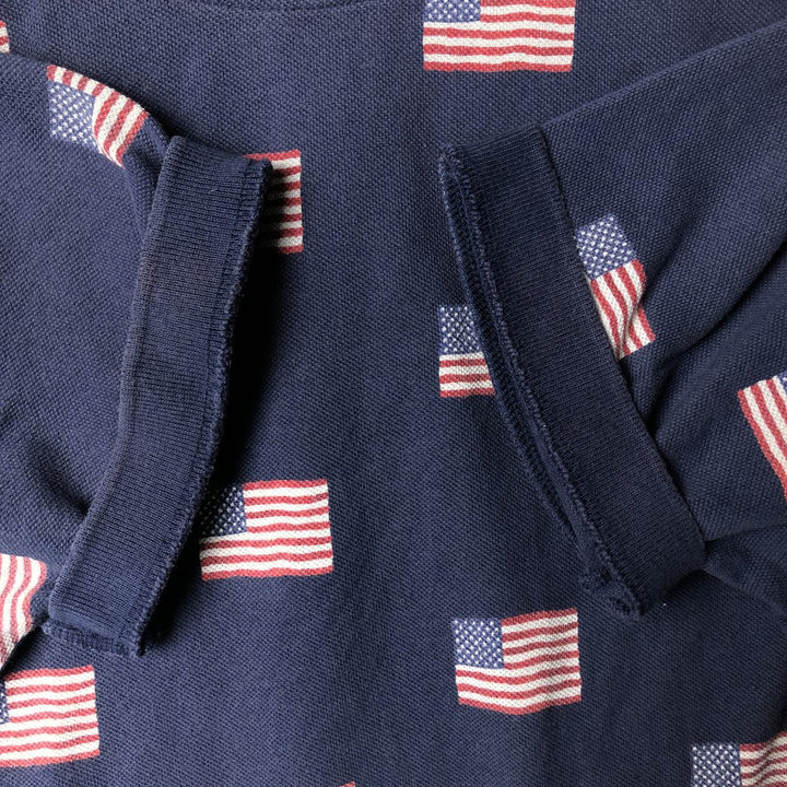 Ralph Lauren POLO by Ralph Lauren Stars and Stripes Short Sleeve Polo Shirt, Men's Size Medium cotton navy blue type Vintage Second Hand