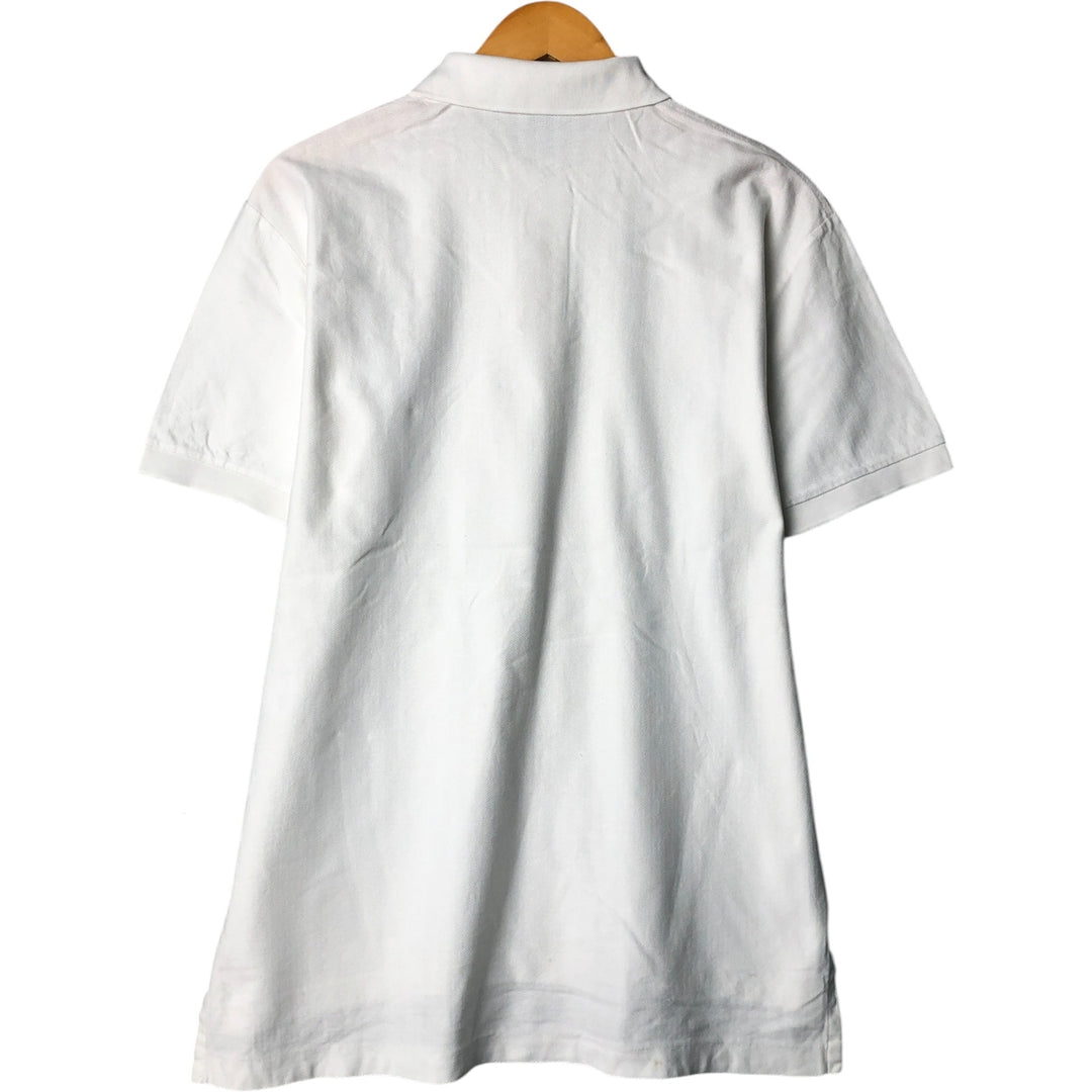 Ralph Lauren POLO by Ralph Lauren herringbone short-sleeved polo shirt, men's size M Pima Cotton white type Vintage Second Hand