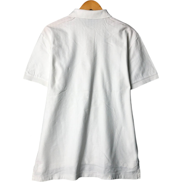 Ralph Lauren POLO by Ralph Lauren herringbone short-sleeved polo shirt, men's size M Pima Cotton white type Vintage Second Hand