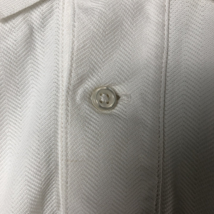 Ralph Lauren POLO by Ralph Lauren herringbone short-sleeved polo shirt, men's size M Pima Cotton white type Vintage Second Hand
