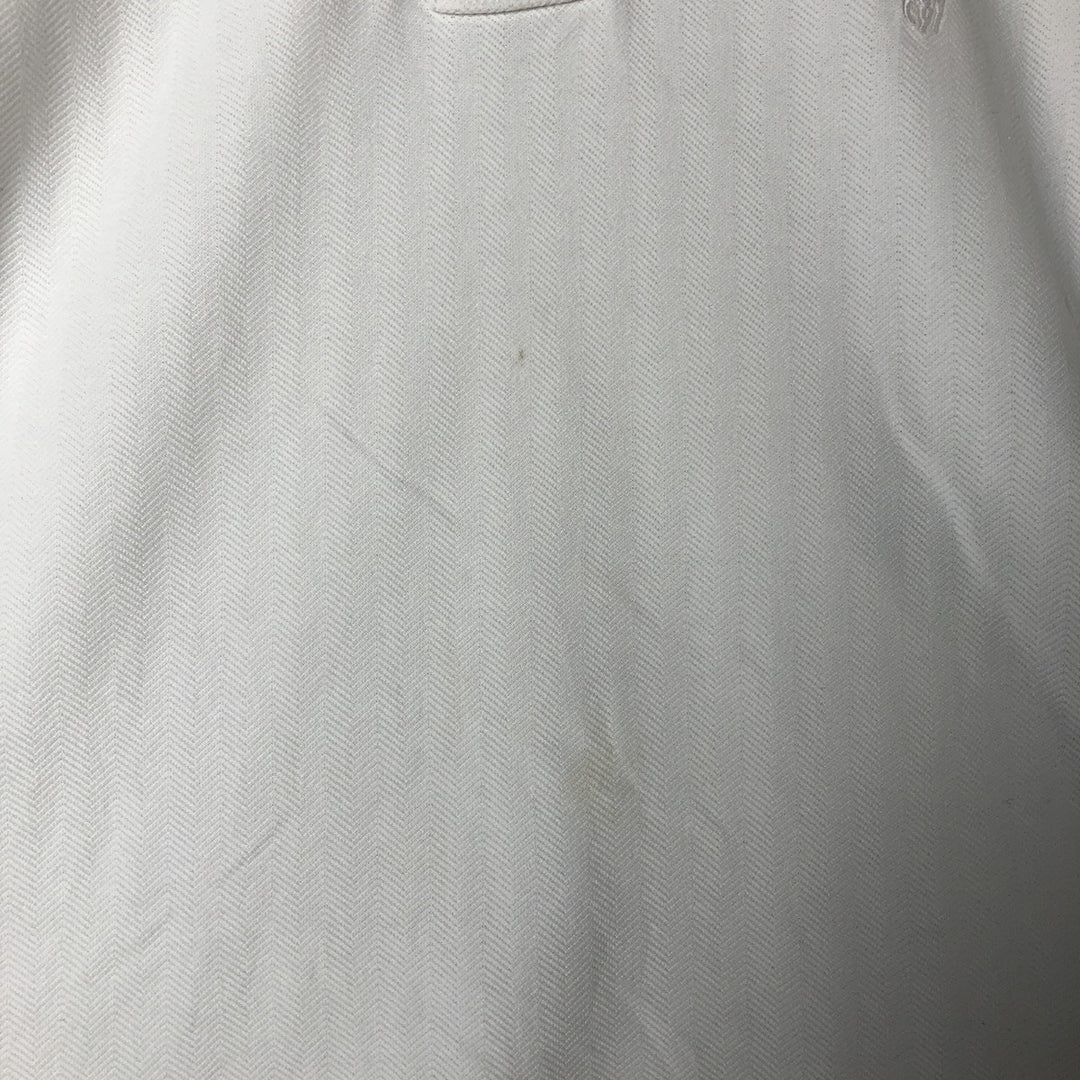Ralph Lauren POLO by Ralph Lauren herringbone short-sleeved polo shirt, men's size M Pima Cotton white type Vintage Second Hand