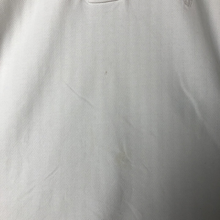 Ralph Lauren POLO by Ralph Lauren herringbone short-sleeved polo shirt, men's size M Pima Cotton white type Vintage Second Hand