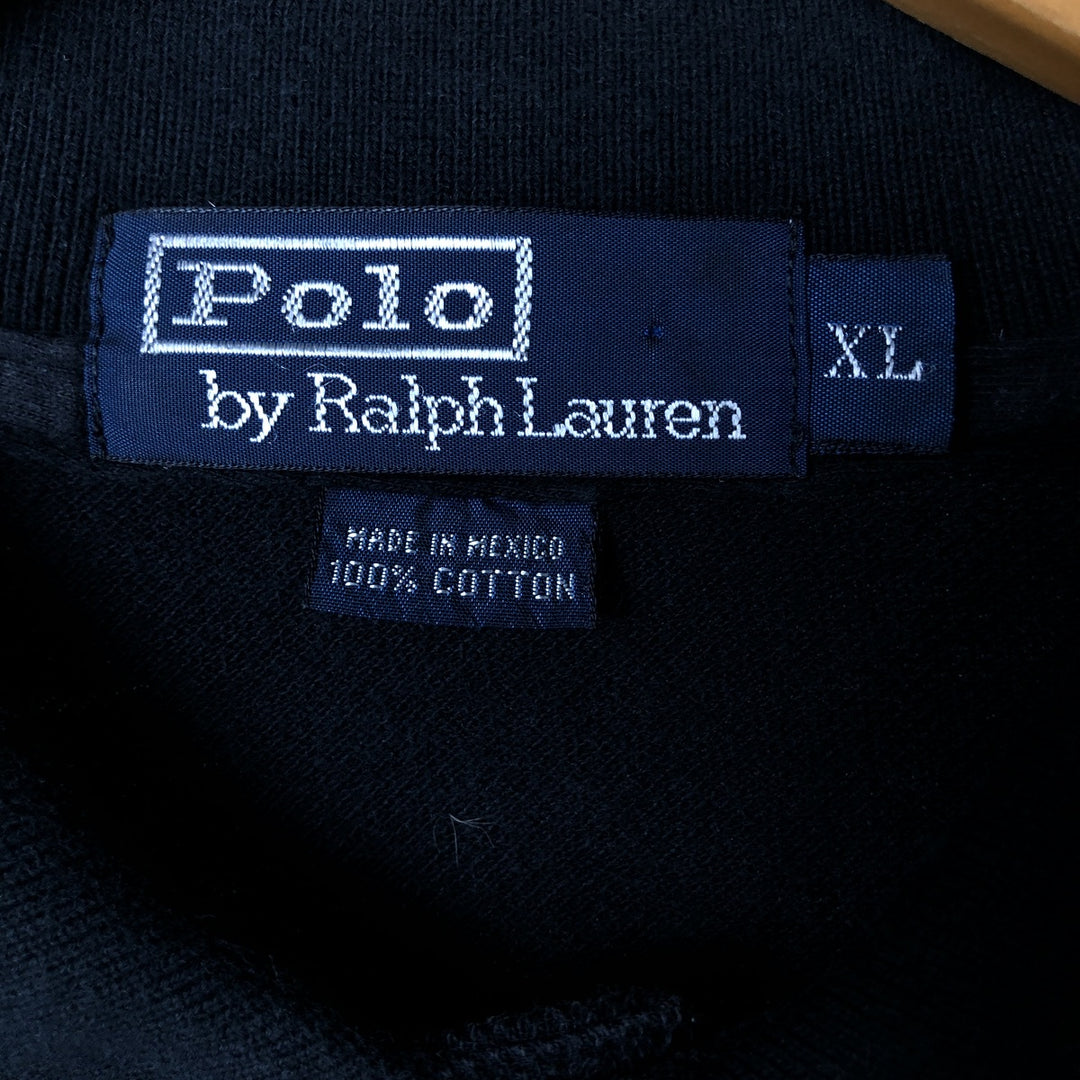 Ralph Lauren POLO by Ralph Lauren short sleeve polo shirt, men's XL size cotton black type Vintage Second Hand