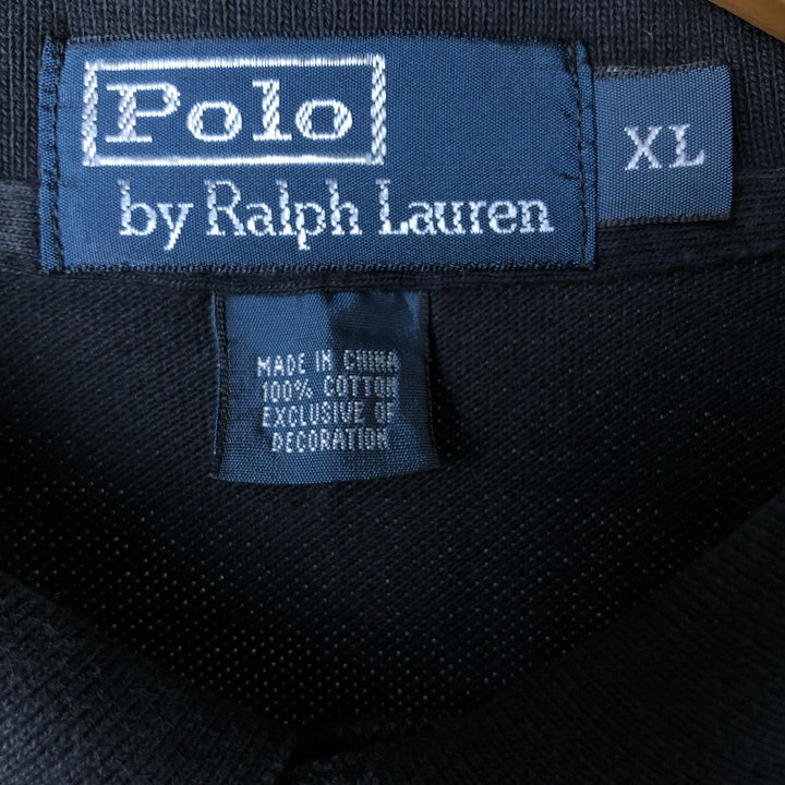 Ralph Lauren POLO by Ralph Lauren short sleeve polo shirt, men's XL size cotton black type Vintage Second Hand
