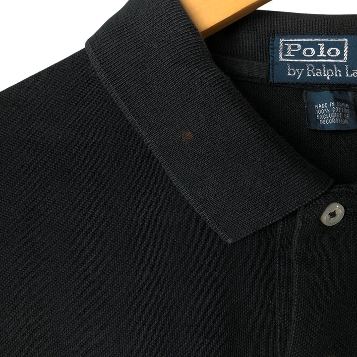 Ralph Lauren POLO by Ralph Lauren short sleeve polo shirt, men's XL size cotton black type Vintage Second Hand