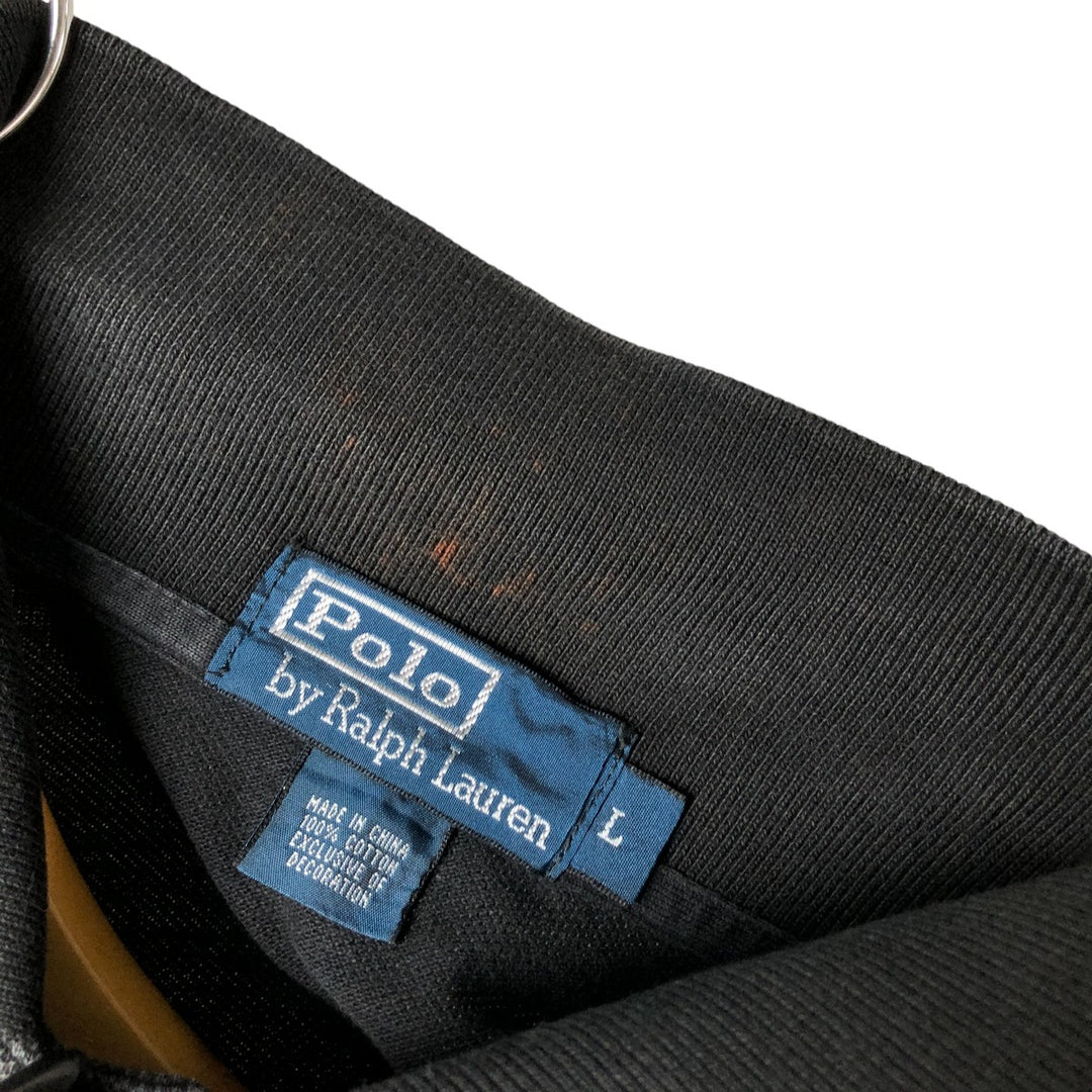 Ralph Lauren POLO by Ralph Lauren short sleeve polo shirt, men's size L cotton black type Vintage Second Hand