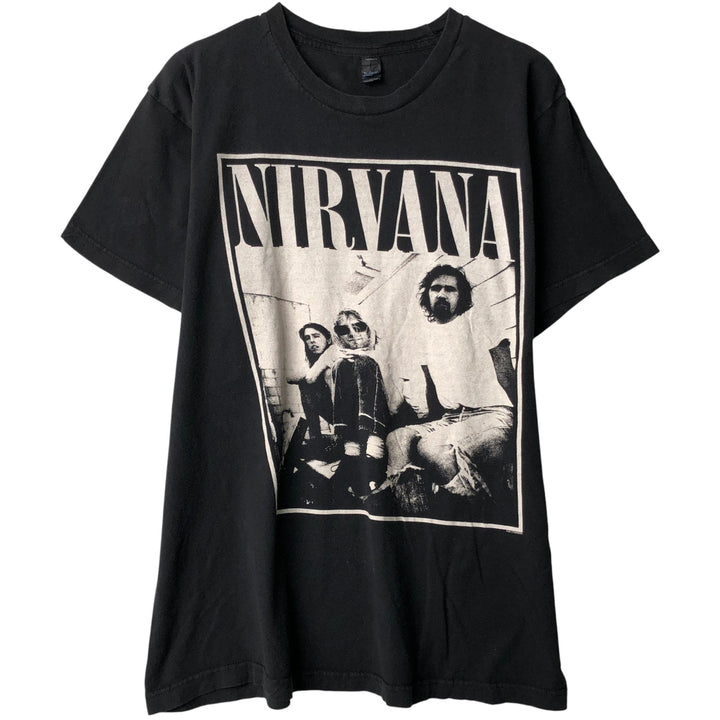 TULTEX NIRVANA Nirvana Band T-shirt, Band T, Men's Size L cotton black type Vintage Second Hand