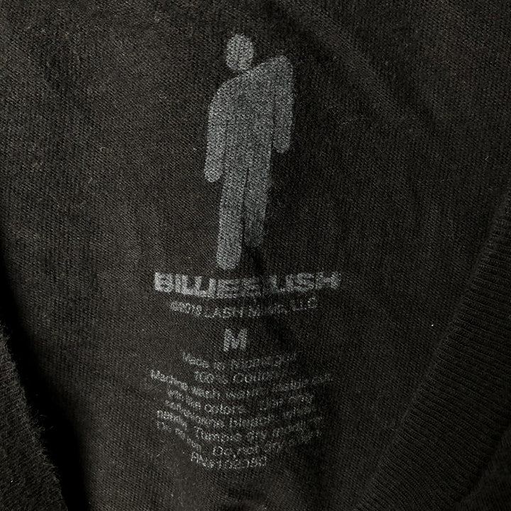 Billie Eilish Band T-shirt, Men's M size cotton black type Vintage Second Hand