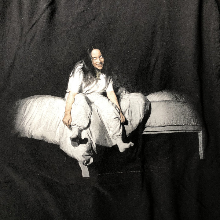 Billie Eilish Band T-shirt, Men's M size cotton black type Vintage Second Hand