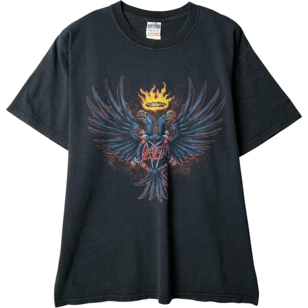 2000'S Gildan Slayer Band T-Shirt, Men's Size L cotton black type Vintage Second Hand