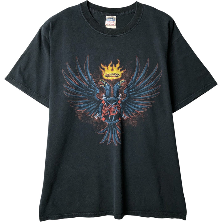 2000'S Gildan Slayer Band T-Shirt, Men's Size L cotton black type Vintage Second Hand