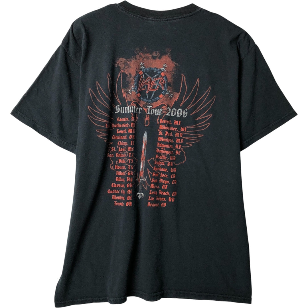 2000'S Gildan Slayer Band T-Shirt, Men's Size L cotton black type Vintage Second Hand