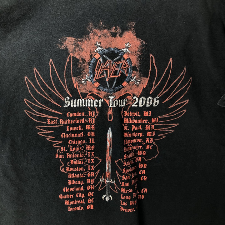 2000'S Gildan Slayer Band T-Shirt, Men's Size L cotton black type Vintage Second Hand