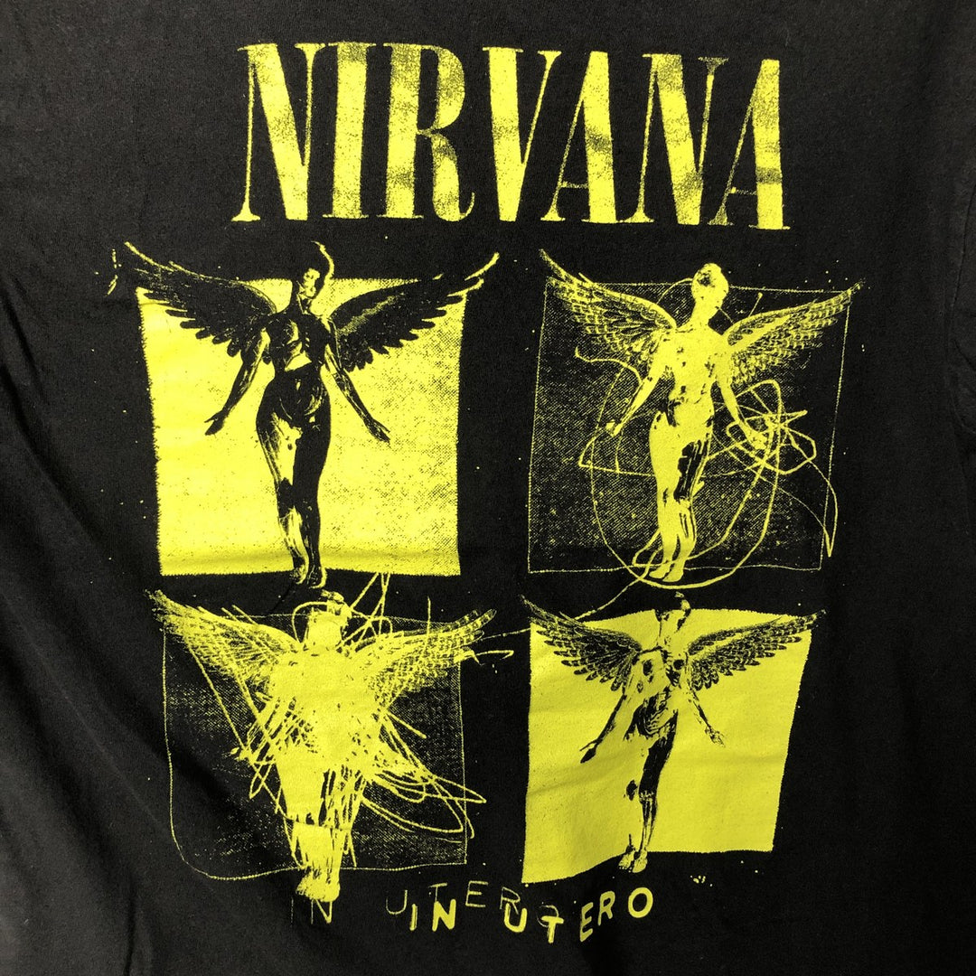 NIRVANA Nirvana Band T-shirt, Band T, Men's S size cotton black type Vintage Second Hand