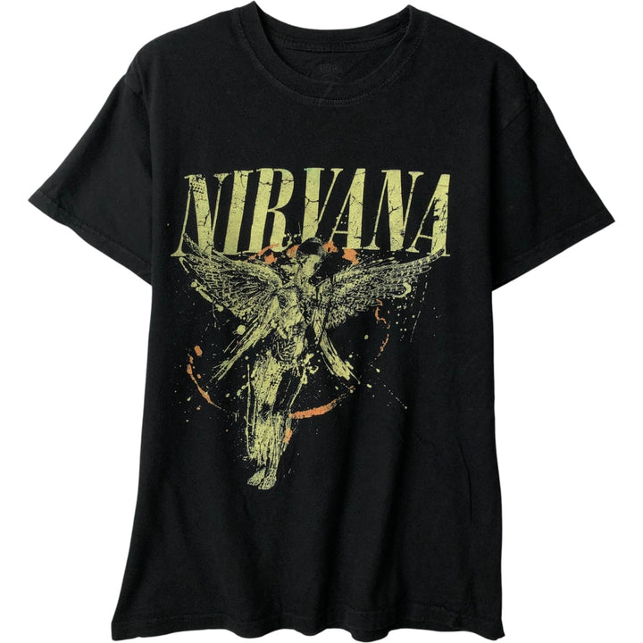 NIRVANA Nirvana Band T-shirt, Band T, Men's M size unclear black type Vintage Second Hand