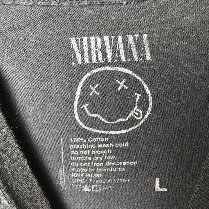 NIRVANA Nirvana Band T-shirt, Band T, Men's L size cotton blue type Vintage Second Hand