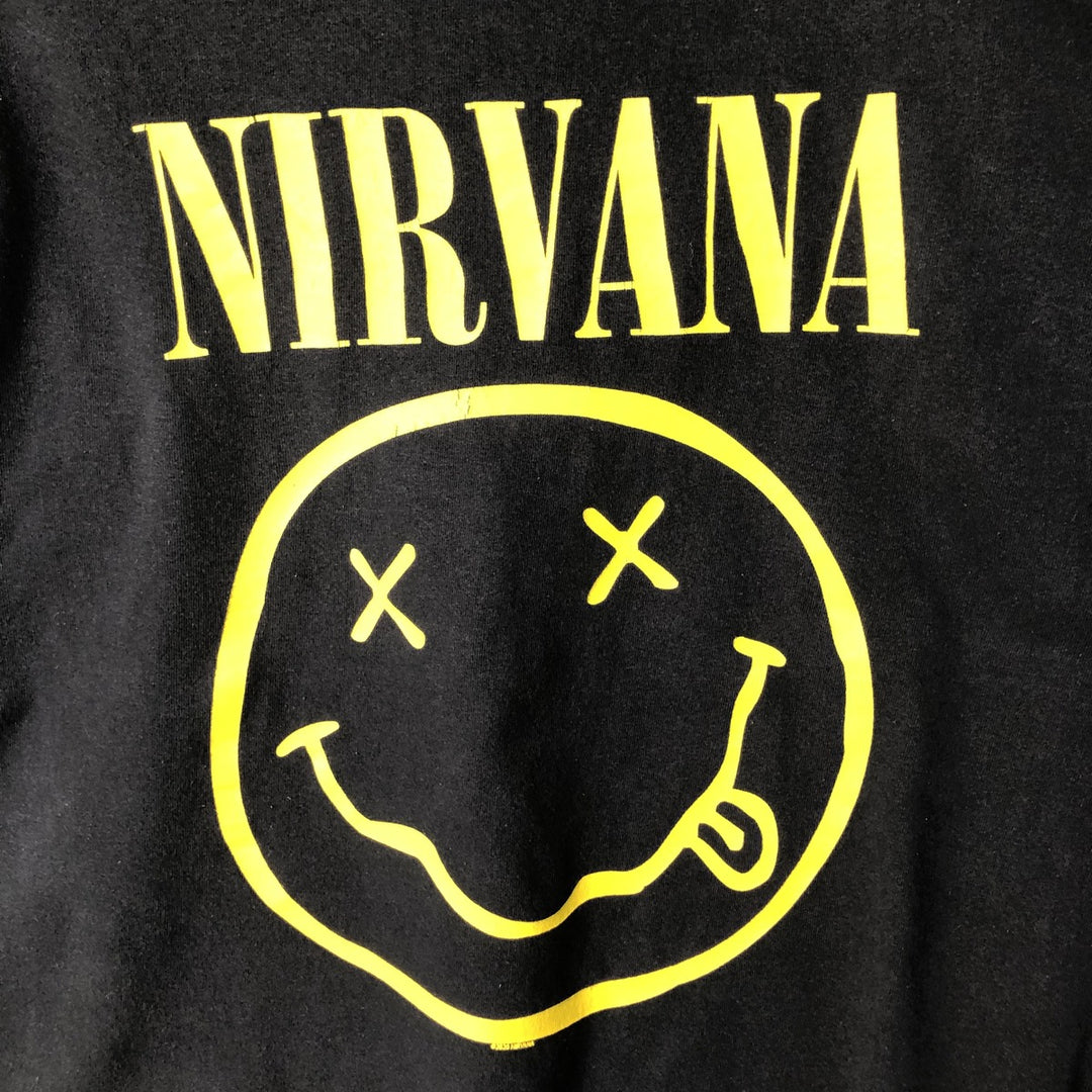 NIRVANA Nirvana Band T-shirt, Band T, Men's L size cotton blue type Vintage Second Hand