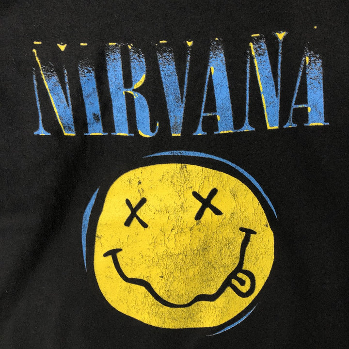 NIRVANA Nirvana Band T-shirt, Band T, Men's L size unclear black type Vintage Second Hand