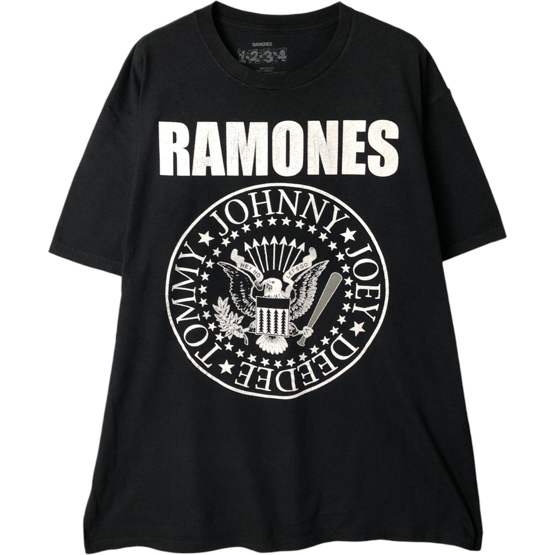 RAMONES Band T-shirt, Men's XL size cotton black type Vintage Second Hand