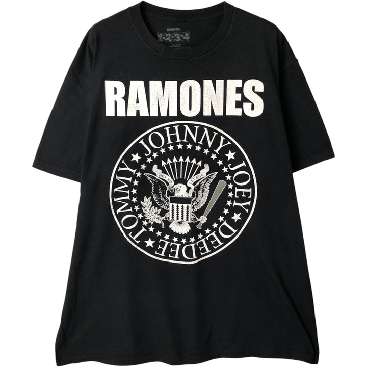 RAMONES Band T-shirt, Men's XL size cotton black type Vintage Second Hand